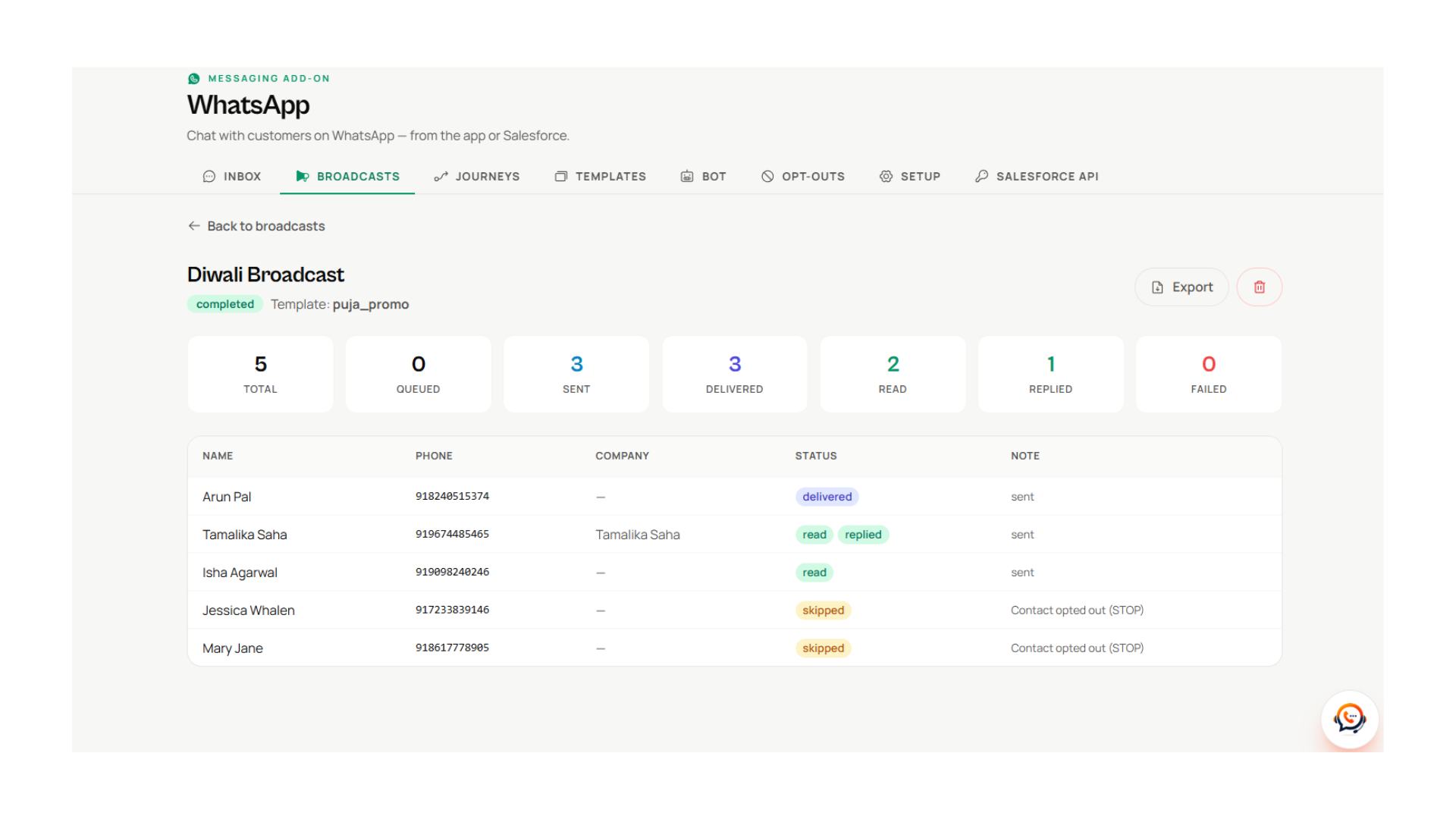 WhatsApp Broadcast & Campaigns